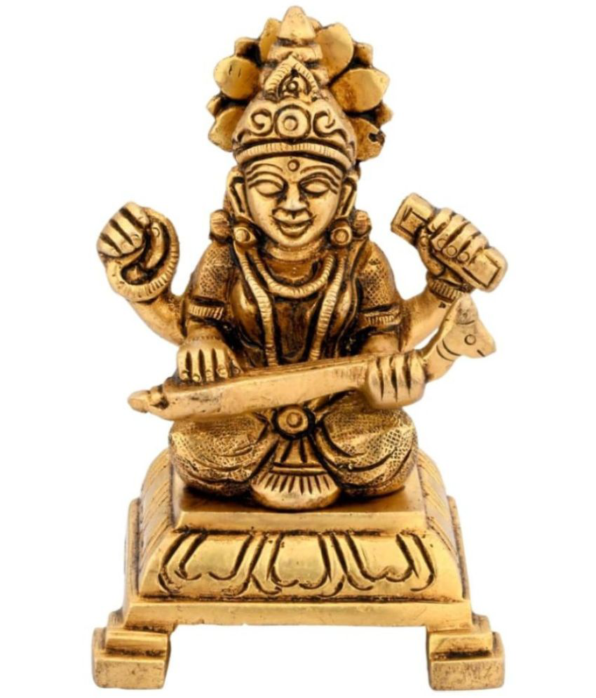     			Shreeyaash Brass Goddess Saraswati Idol ( 8 cm )