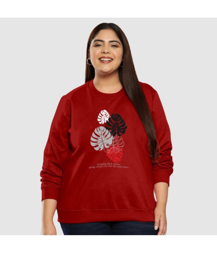     			TAB91 Fleece Women's Non Hooded Sweatshirt ( Red )
