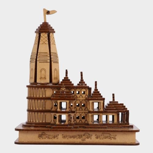     			Shri Ram Mandir Ayodhya 3D Model Wooden Temple - 11 cm