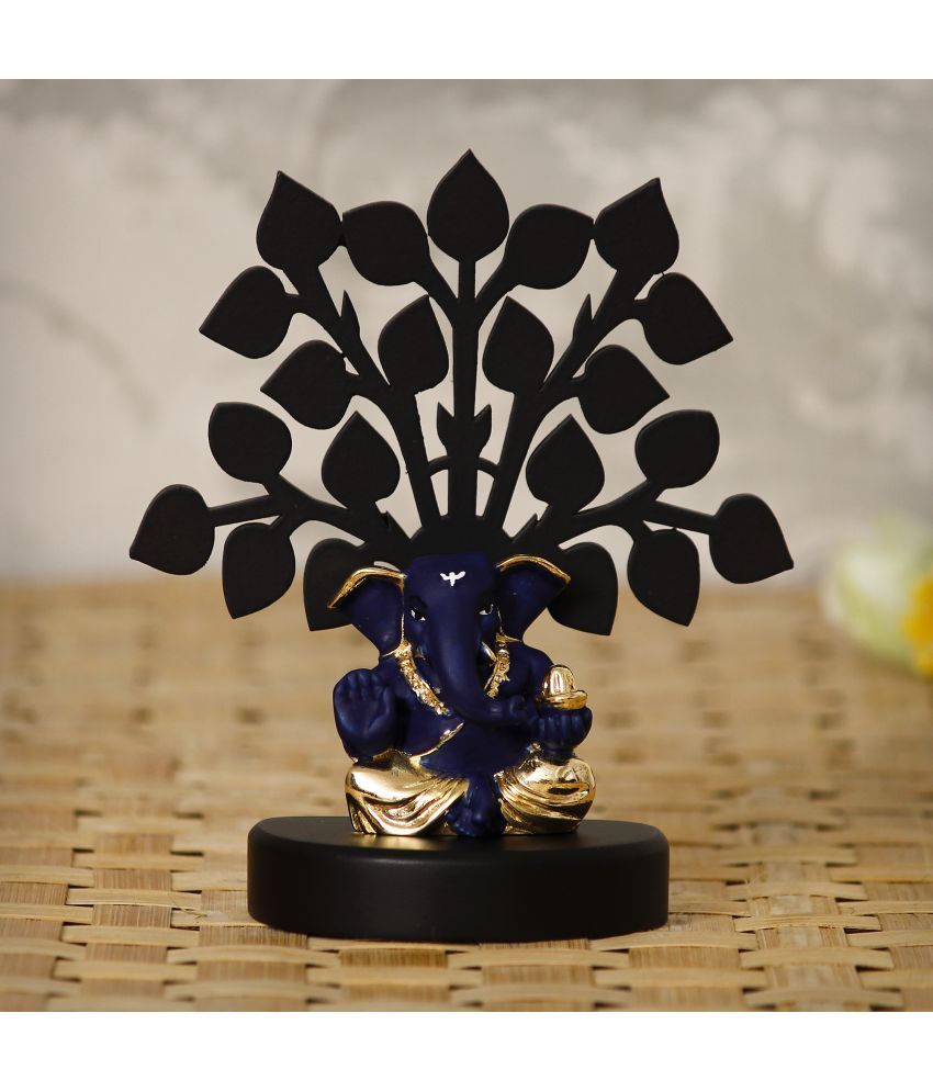     			eCraftIndia Black & Blue Ganesha With Wooden Tree Showpiece