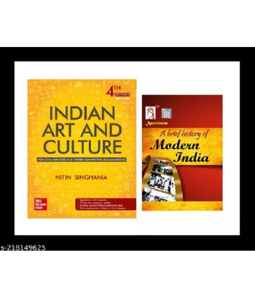     			ndian Art and Culture by Nitin Singhaniya ( English| 4th Edition) + Spectrum A brief history of modern India by Rajiv Ahir | UPSC | Civil Services Exam | State Administrative Exams (Combo of 2 Books)