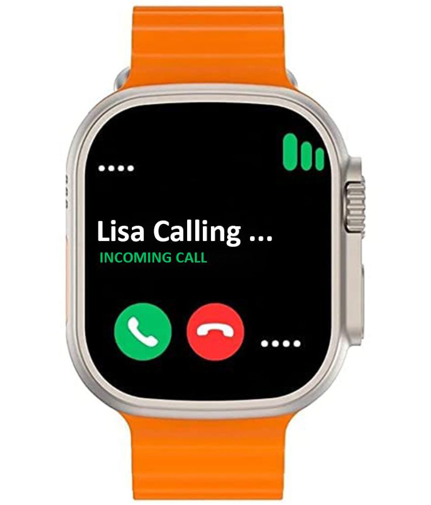     			Tecsox Tecwatch 1.99" Screen BT Calling Orange Smart Watch