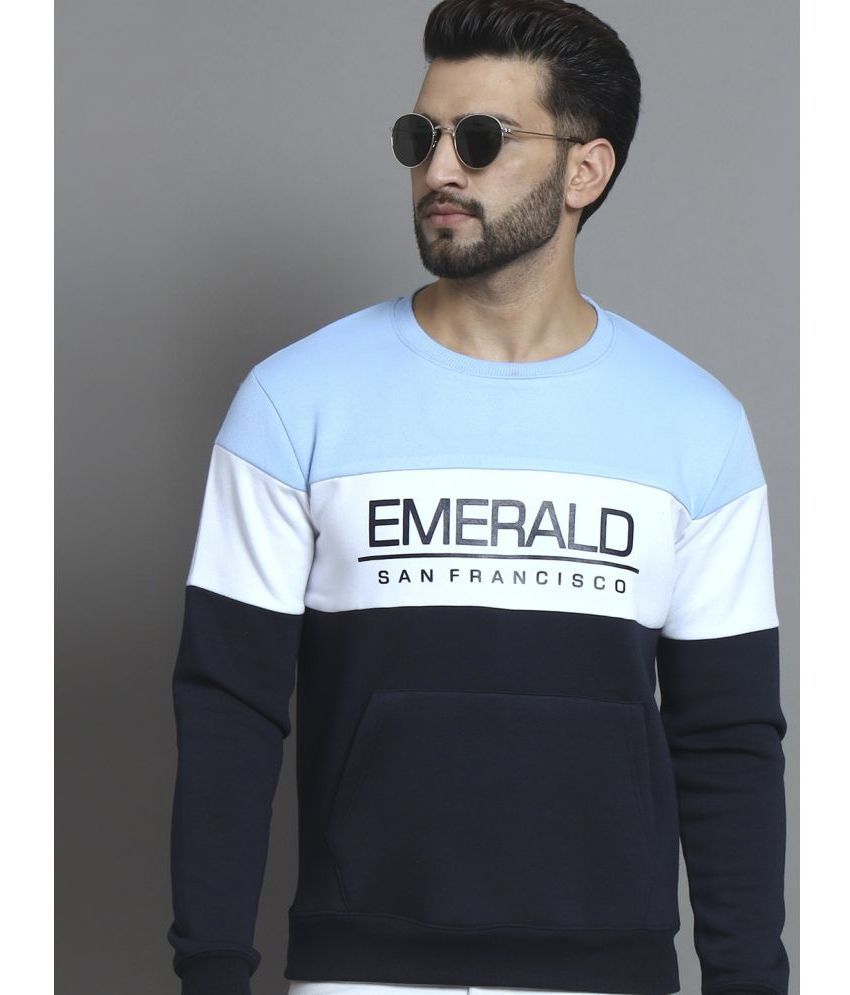     			Emerald Fleece Round Neck Men's Sweatshirt - Navy Blue ( Pack of 1 )