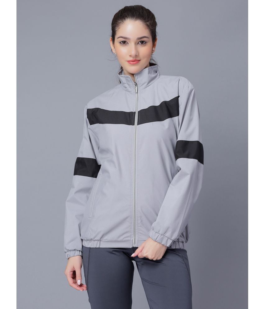     			NUEVOSDAMAS - Polyester Grey Bomber Jackets Pack of 1