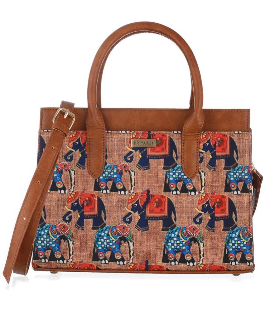     			Priyassi Brown PU Shoulder Bag