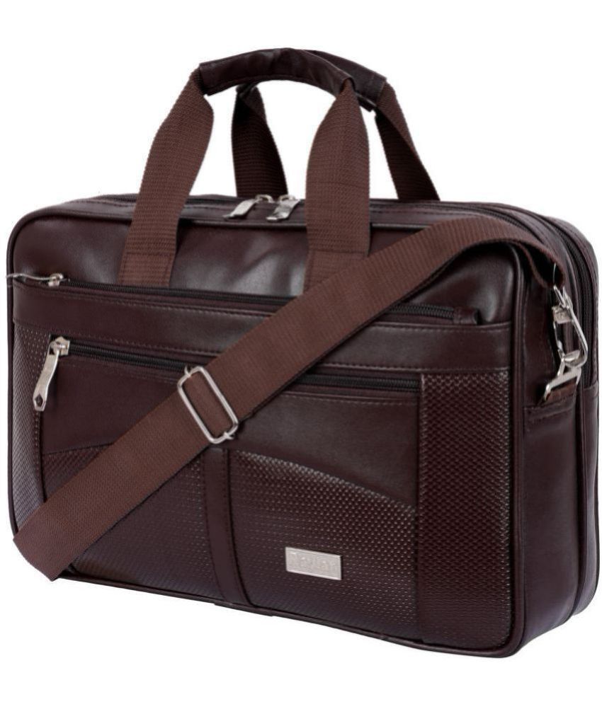     			Raylan Brown Textured Messenger Bag