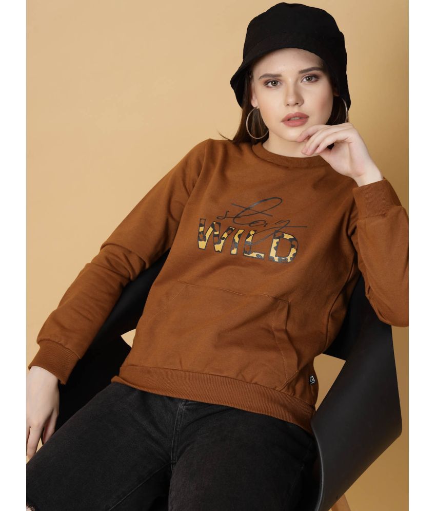     			Rigo Fleece Women's Non Hooded Sweatshirt ( Brown )