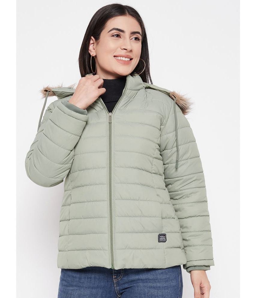     			VERO AMORE - Polyester Green Bomber Jackets