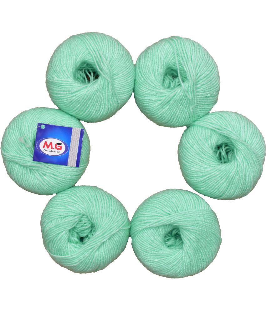     			100% Acrylic Wool Grape Green (8 PC) Baby Soft Wool Ball Hand Knitting Wool/Art Craft Soft Fingering Crochet Hook Yarn, Needle Knitting Yarn Thread Dyed