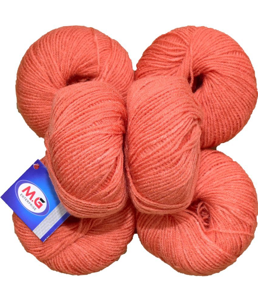     			100% Acrylic Wool Salmon (6 pc) Baby Soft Wool Ball Hand Knitting Wool/Art Craft Soft Fingering Crochet Hook Yarn, Needle Knitting Yarn Thread Dyed