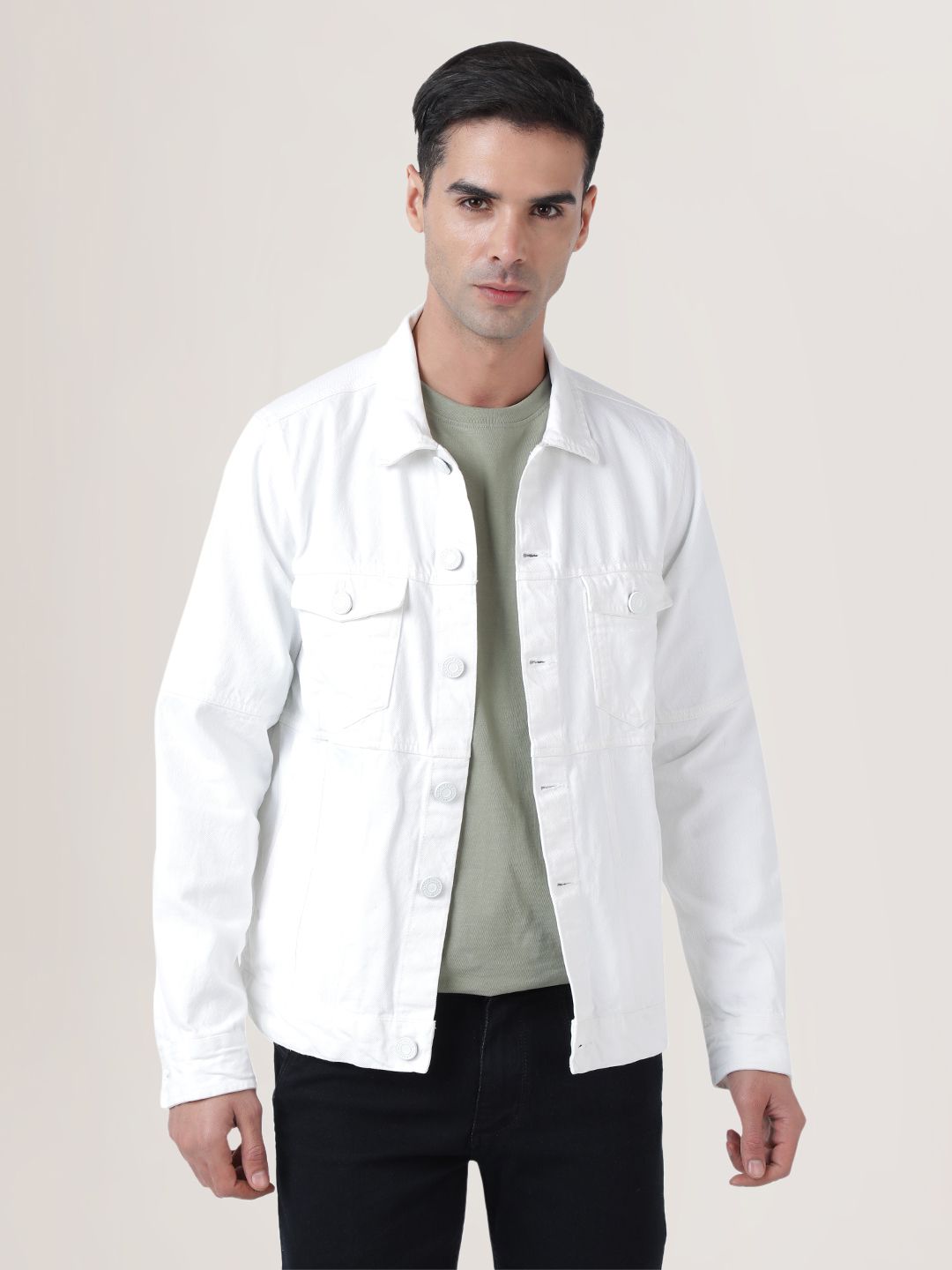     			Bene Kleed Cotton Men's Denim Jacket - White ( Pack of 1 )