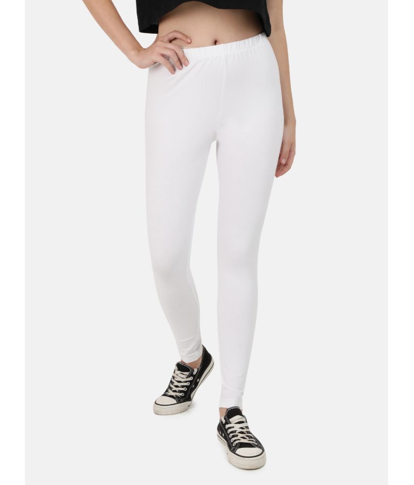     			Bene Kleed - White Cotton Blend Women's Leggings ( Pack of 1 )