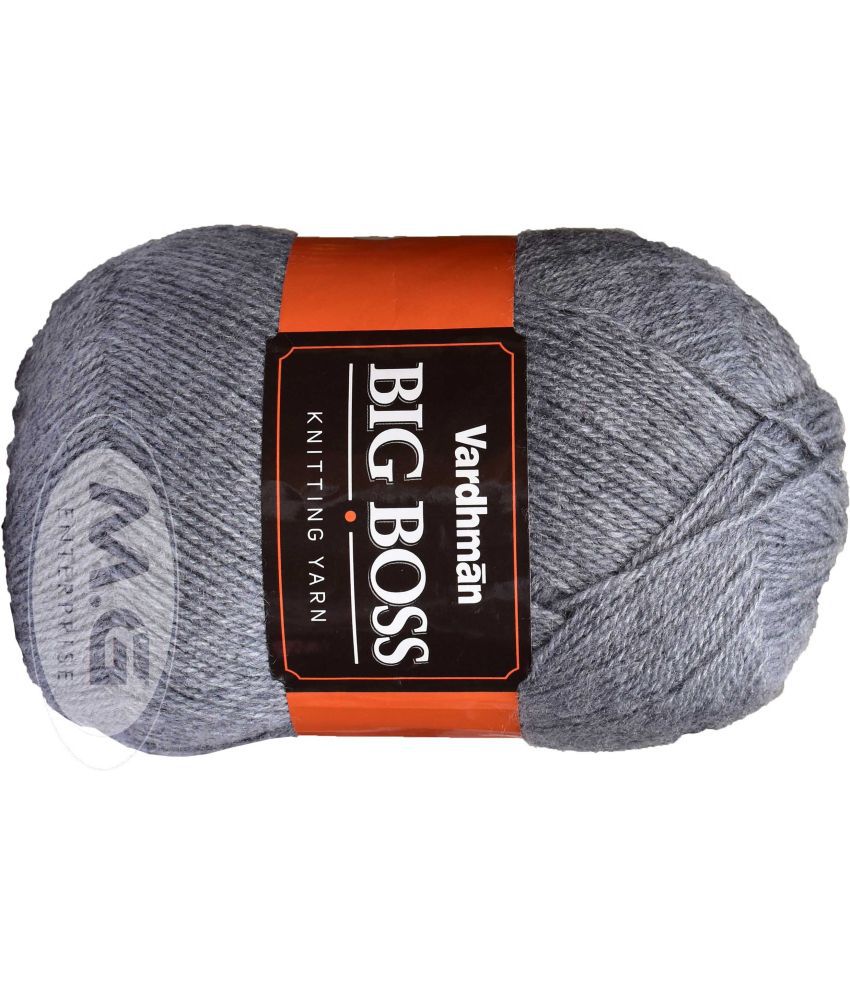     			Bigboss Steel Grey (400 gm)  Wool Ball Hand knitting wool / Art Craft soft fingering crochet hook yarn, needle knitting yarn thread dyed- H IL