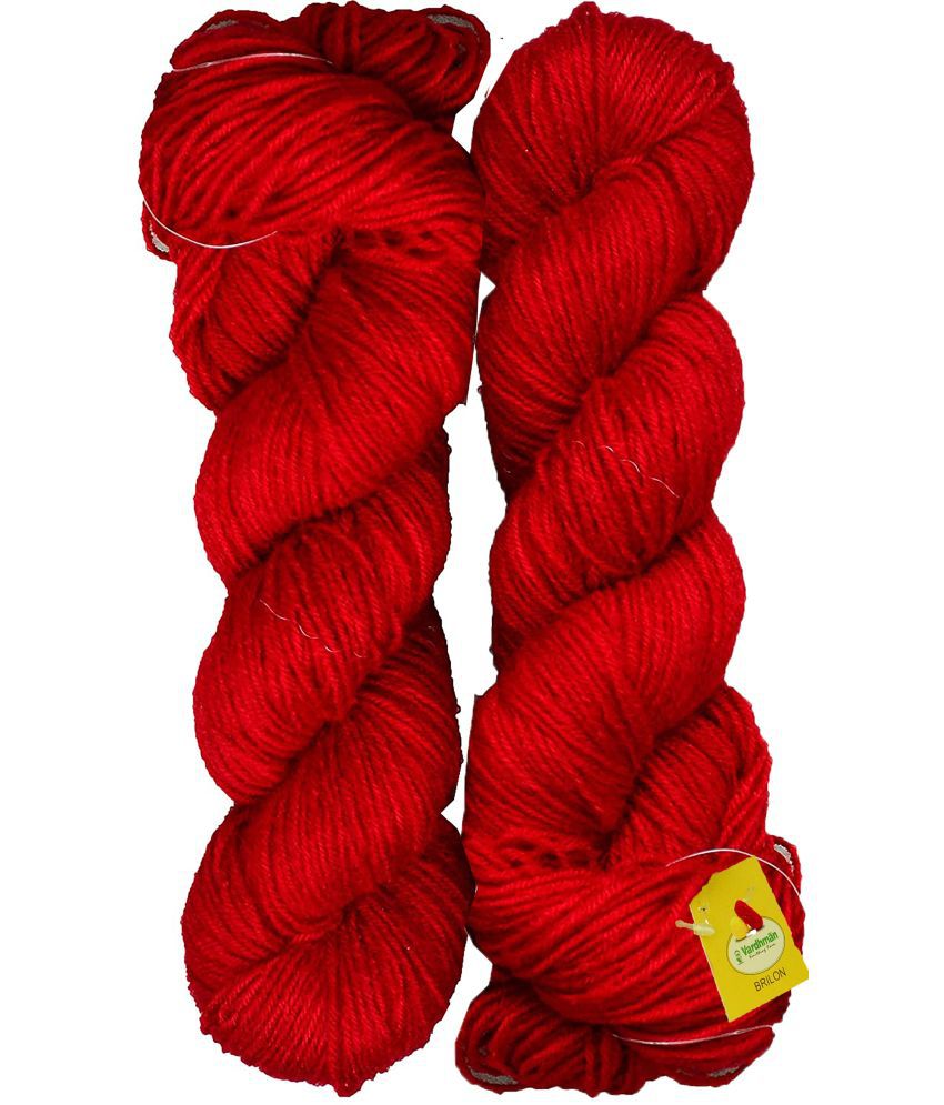     			Brilon Red (300 gm)  Wool Hank Hand knitting wool / Art Craft soft fingering crochet hook yarn, needle knitting yarn thread dye K LF