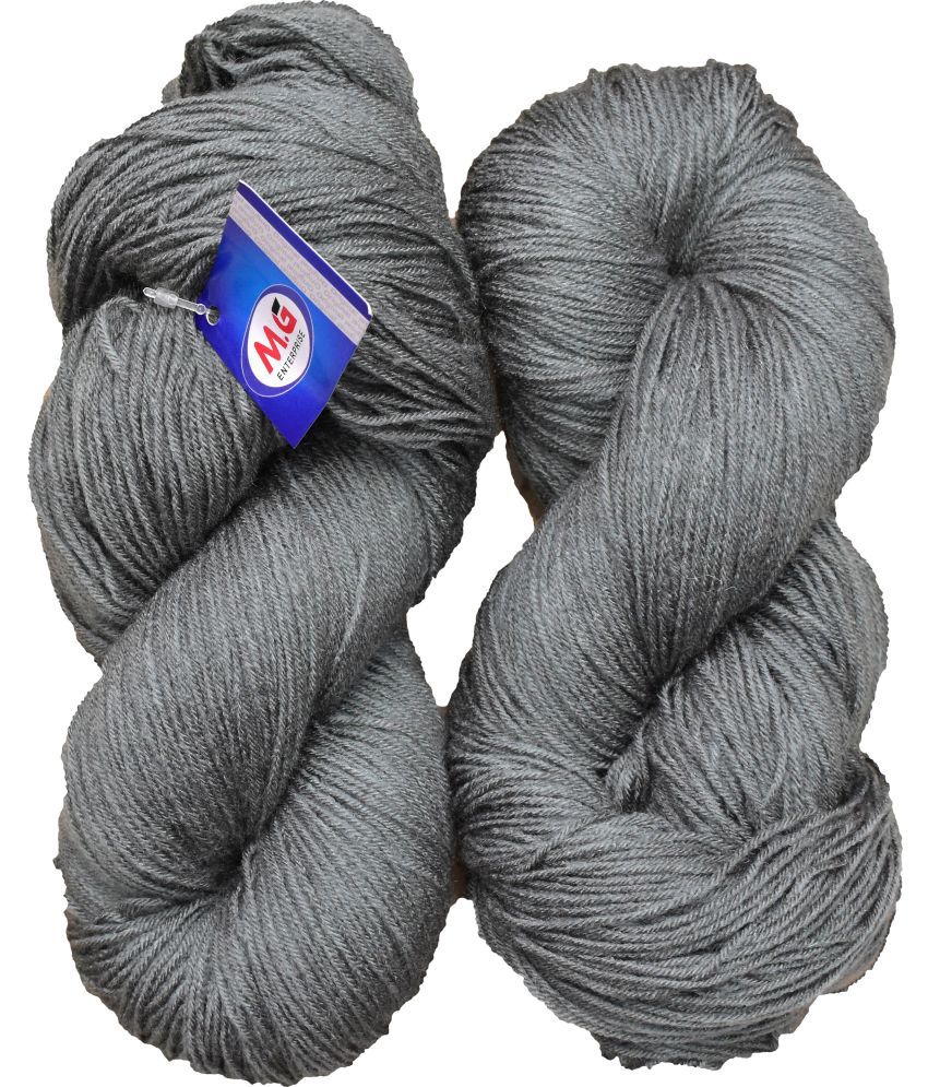     			Brilon Steel Grey (200 gm)  Wool Hank Hand knitting wool / Art Craft soft fingering crochet hook yarn, needle knitting yarn thread dyed