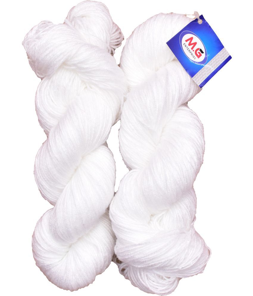     			Brilon White (400 gm)  Wool Hank Hand knitting wool / Art Craft soft fingering crochet hook yarn, needle knitting yarn thread dye D EG
