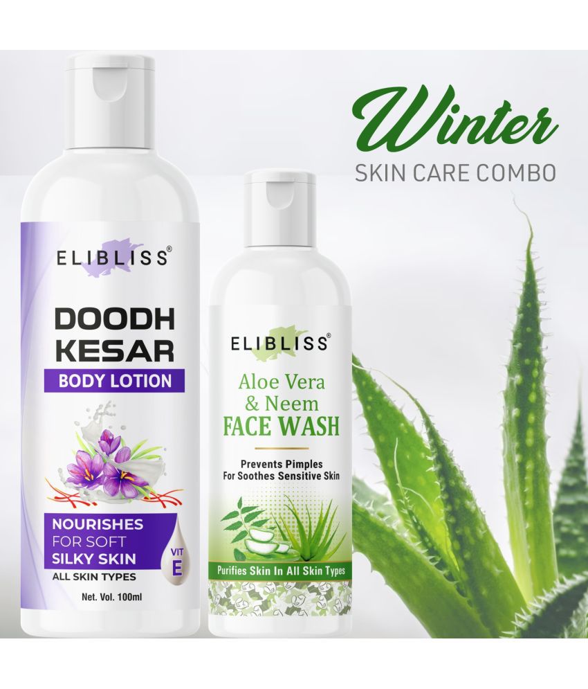     			Doodh Kesar Body Lotion for Dry Skin with Aloe Vera Neem Face Wash for All Skin