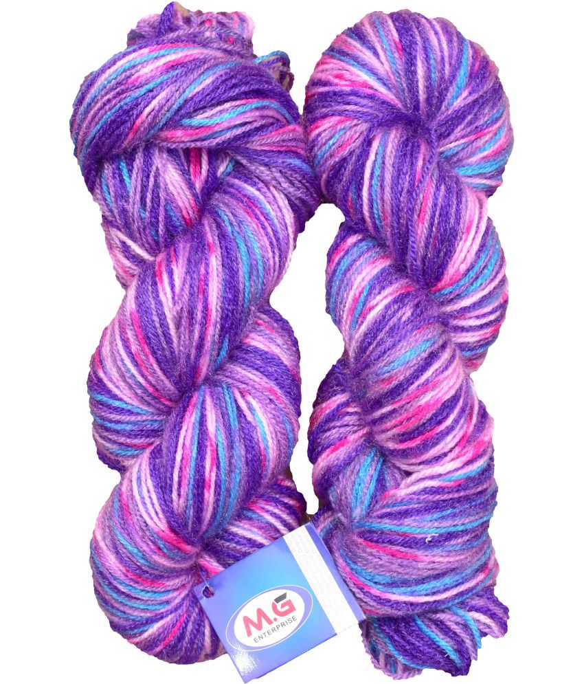     			Fashion Purple (200 gm)  Wool Ball Hand knitting wool / Art Craft soft fingering crochet hook yarn, needle knitting yarn thread dyed.