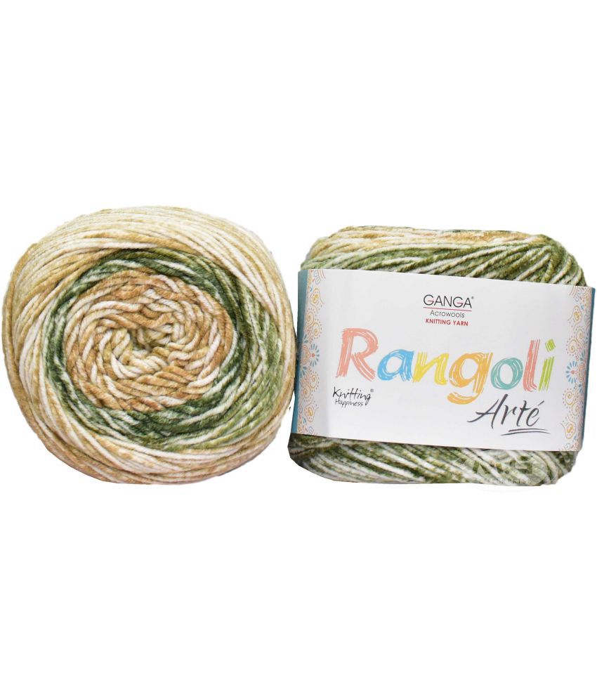     			GAN GA Rangoli Arte  Multi Moss 200 gmsWool Ball Hand knitting wool M Art-AEHC