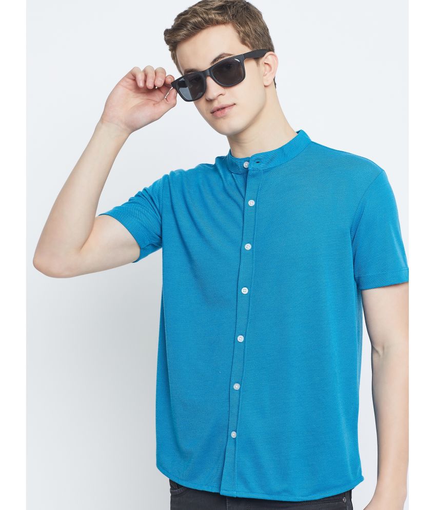     			GET GOLF Cotton Blend Regular Fit Solids Half Sleeves Men's Casual Shirt - Blue ( Pack of 1 )