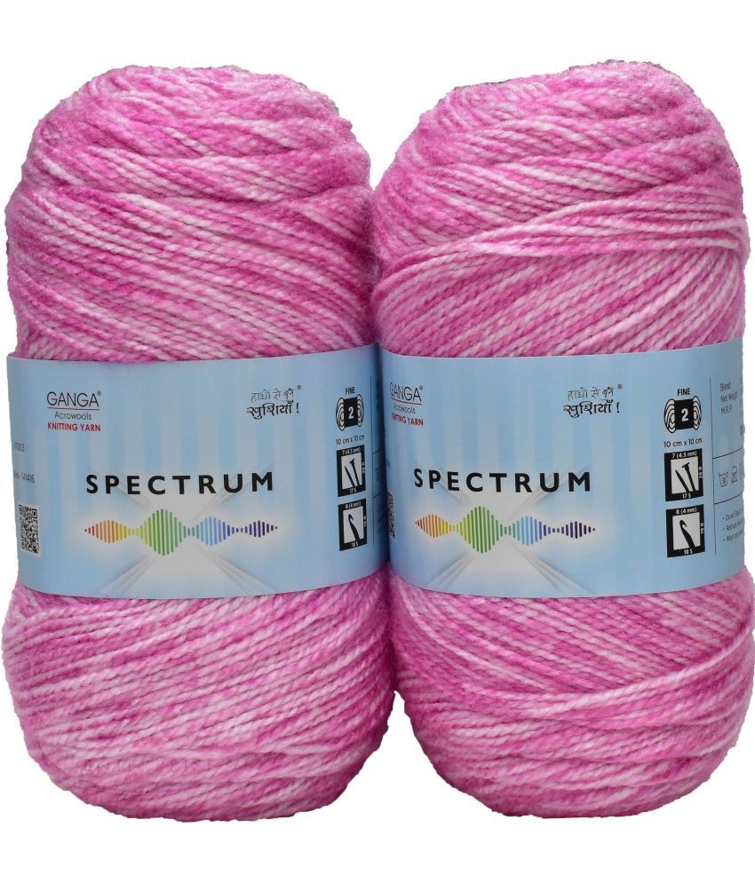     			Ganga Spectrum M_G Pink mix (300 gm)  Wool Ball Hand knitting wool