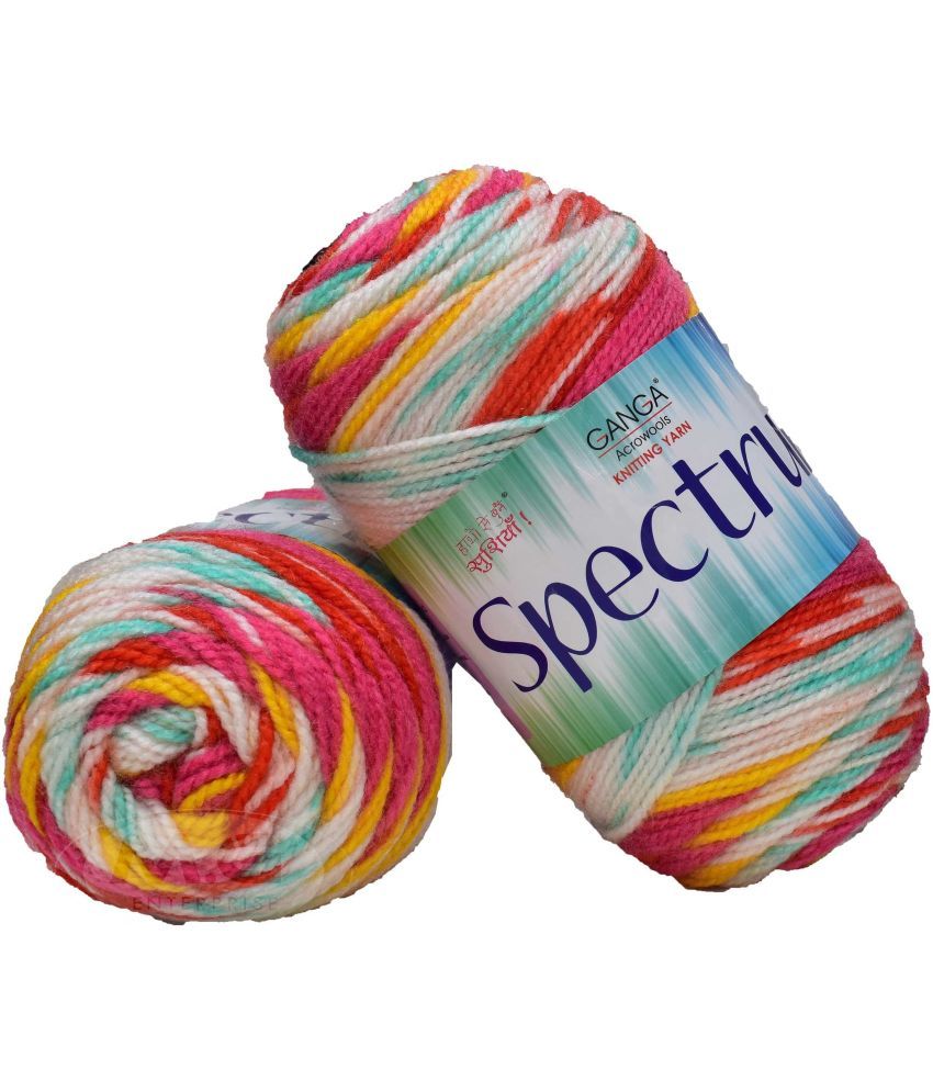     			Ganga Spectrum M_G Tulip (strawberry) (400 gm)  Wool Ball Hand knitting wool