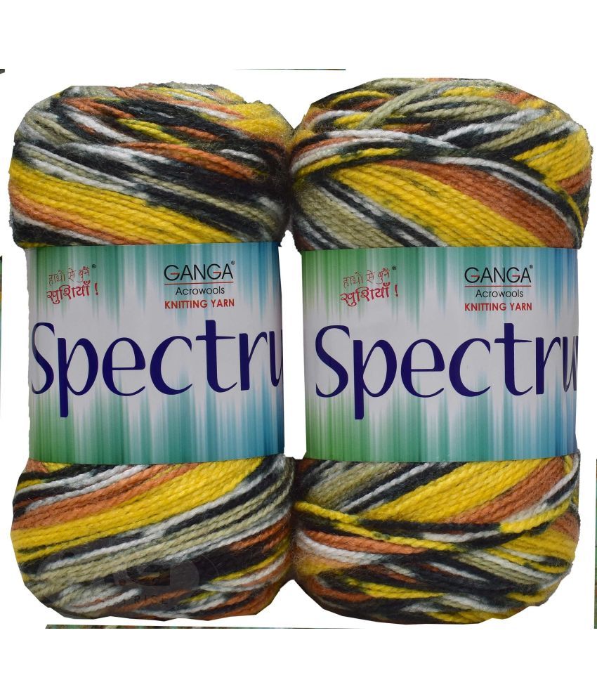     			Ganga Spectrum M_G Ugadi(mustard) (200 gm)  Wool Ball Hand knitting wool