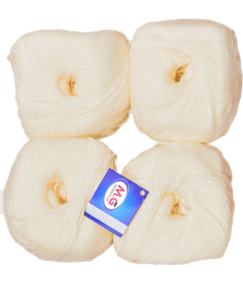     			Giggles Cream (400 gm)  Wool Ball 50 gm each Hand knitting wool / Art Craft soft fingering crochet hook yarn, needle knitting yarn thread dyed