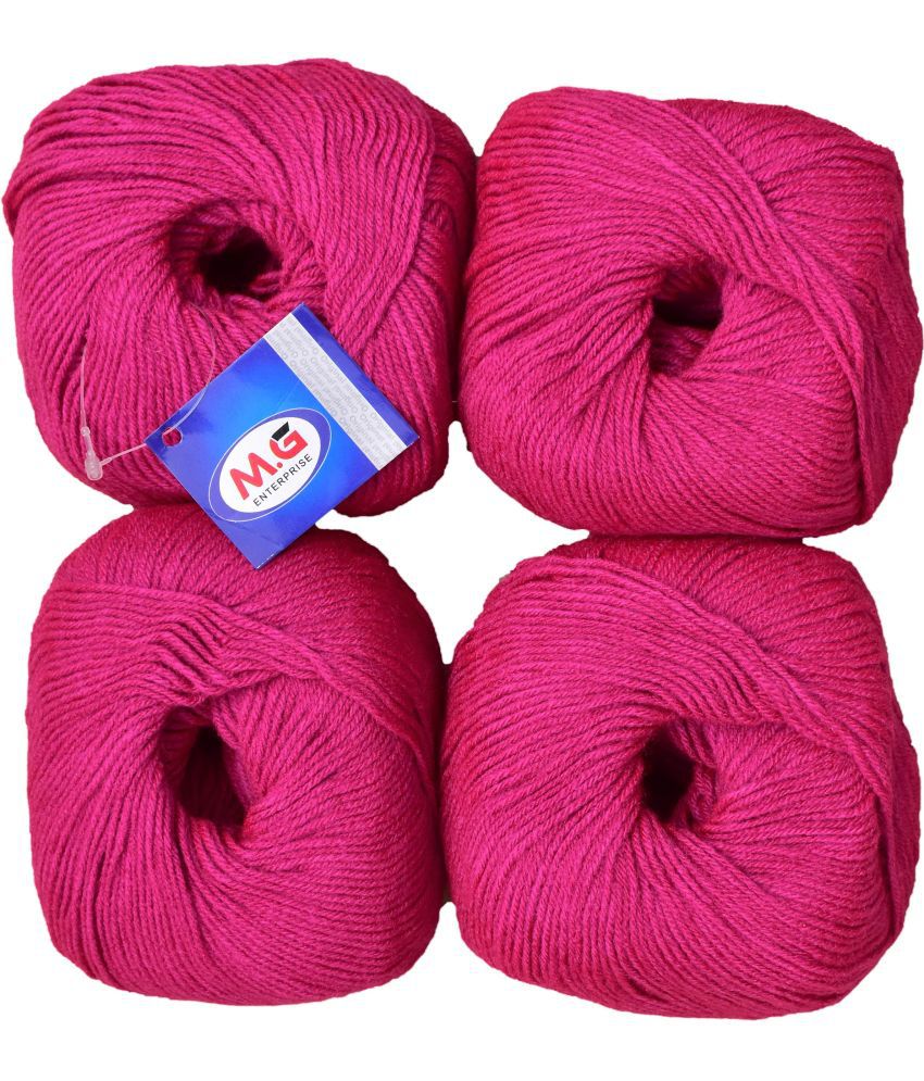     			Giggles Magenta (400 gm)  Wool Ball 50 gm each Hand knitting wool / Art Craft soft fingering crochet hook yarn, needle knitting yarn thread dyed