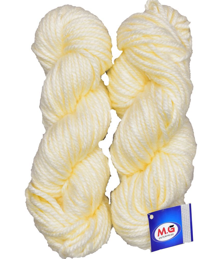     			JP Cream (200 gm) Knitting Yarn Thick Chunky Wool Hank Hand knitting wool / Art Craft soft fingering crochet hook yarn, needle knitting yarn thread dyed.