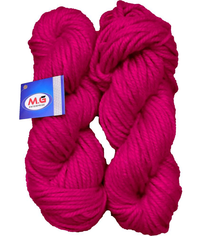     			JP Magenta (200 gm) Knitting Yarn Thick Chunky Wool Hank Hand knitting wool / Art Craft soft fingering crochet hook yarn, needle knitting yarn thread dyed.