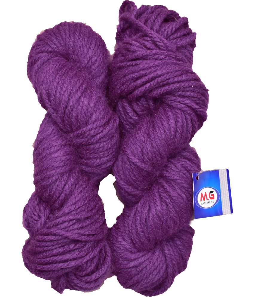     			JP Purple (200 gm) Knitting Yarn Thick Chunky Wool Hank Hand knitting wool / Art Craft soft fingering crochet hook yarn, needle knitting yarn thread dyed.
