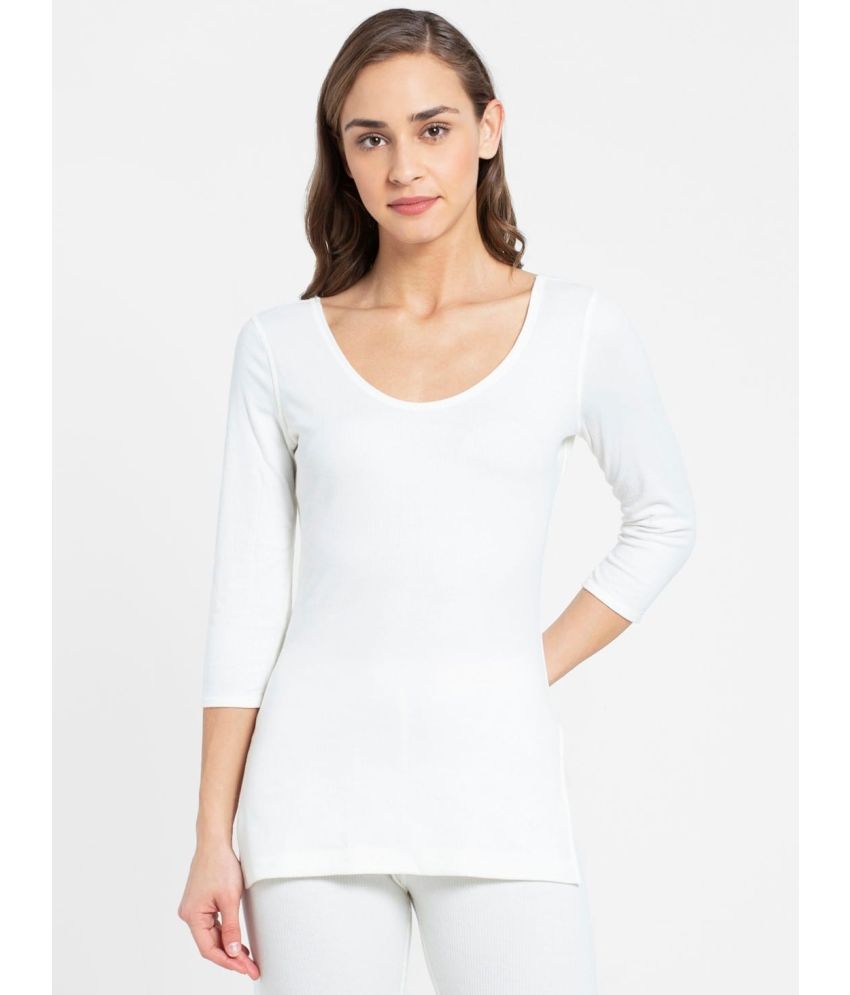     			Jockey 2503 Women Super Combed Cotton Rich Three Quarter Sleeve Thermal Top - Off White