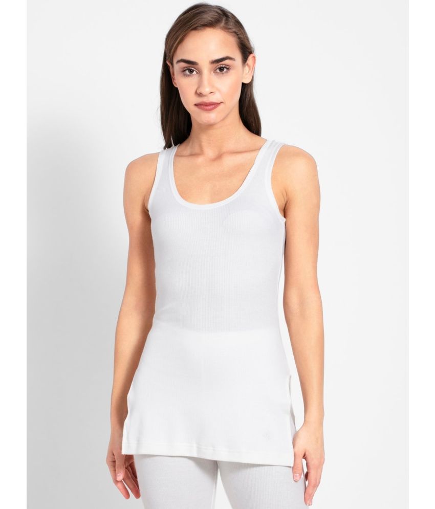     			Jockey 2500 Women Super Combed Cotton Rich Thermal Tank Top with Stay Warm Technology - Off White