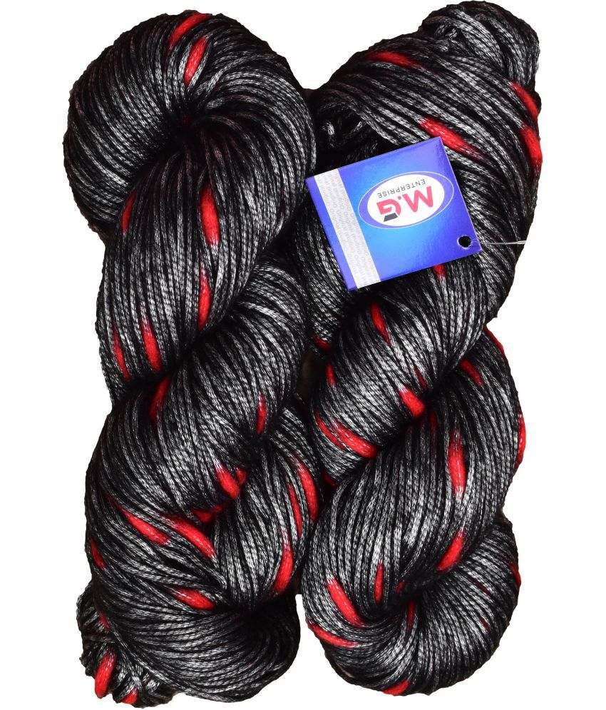     			Joy Black (400 gm)  Wool Hank Hand knitting wool / Art Craft soft fingering crochet hook yarn, needle knitting yarn thread dyed.