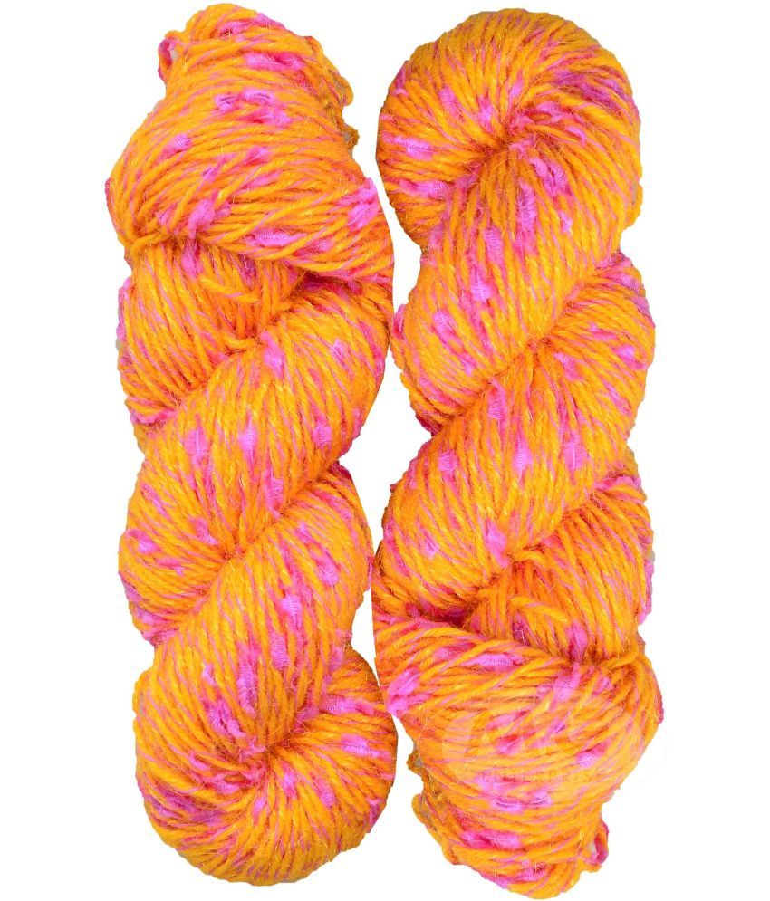     			K/K Veronica Yellow pink (400 gm)  wool ART- IJAHank Hand knitting wool ART- IJA