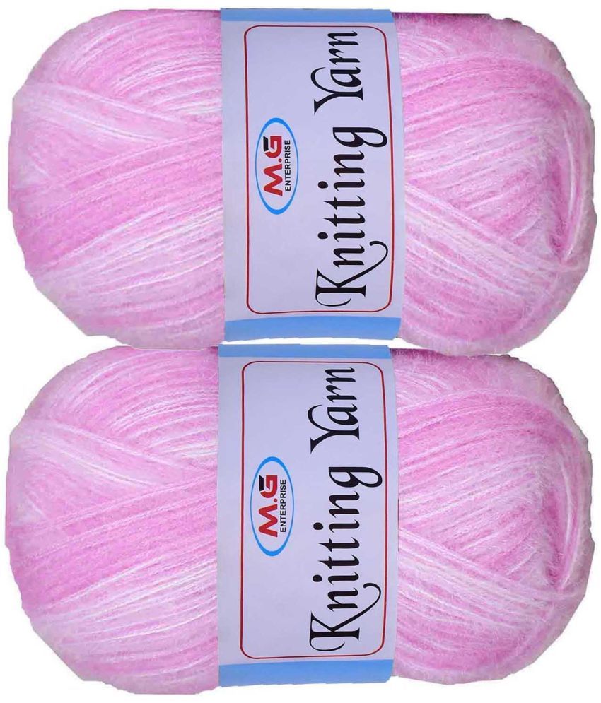     			Knitting Wool Yarn, Soft Fancy Feather Wool  Multi Pink 300 gm- Art-HEA