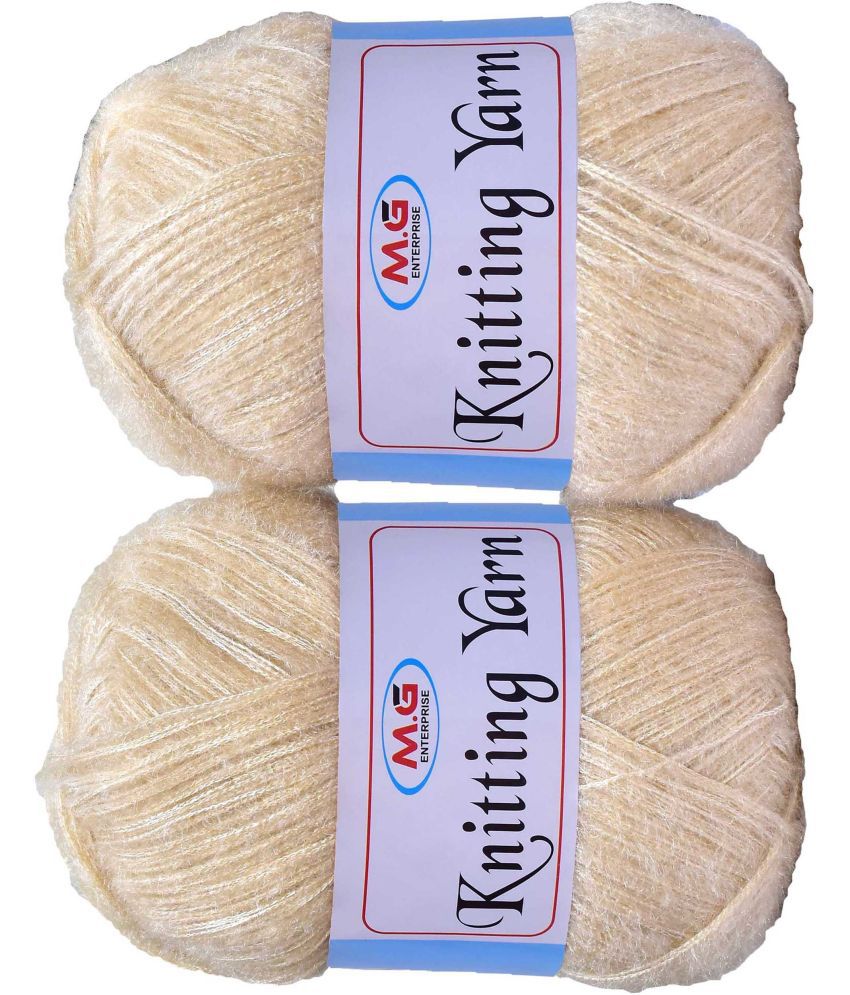     			Knitting Wool Yarn, Soft Fancy Feather Wool  Light SKin 300 gm- Art-HEE