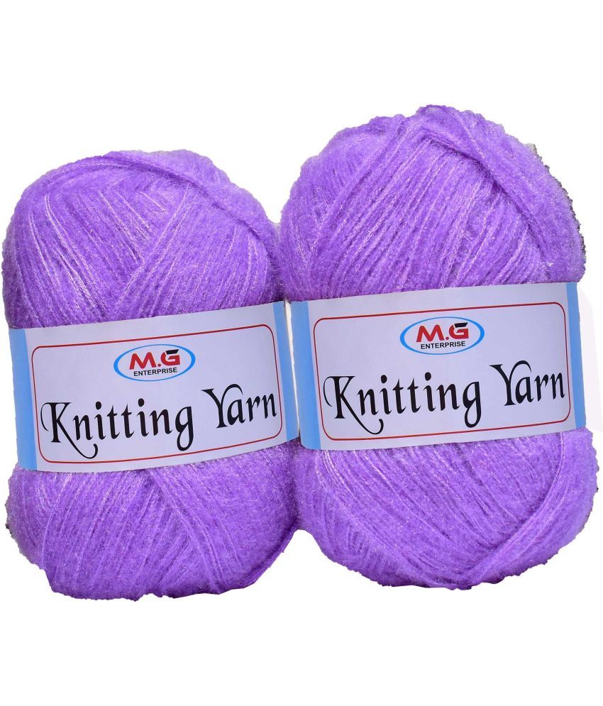     			Knitting Wool Yarn, Soft Fancy Feather Wool  Iris 400 gm- Art-HFH