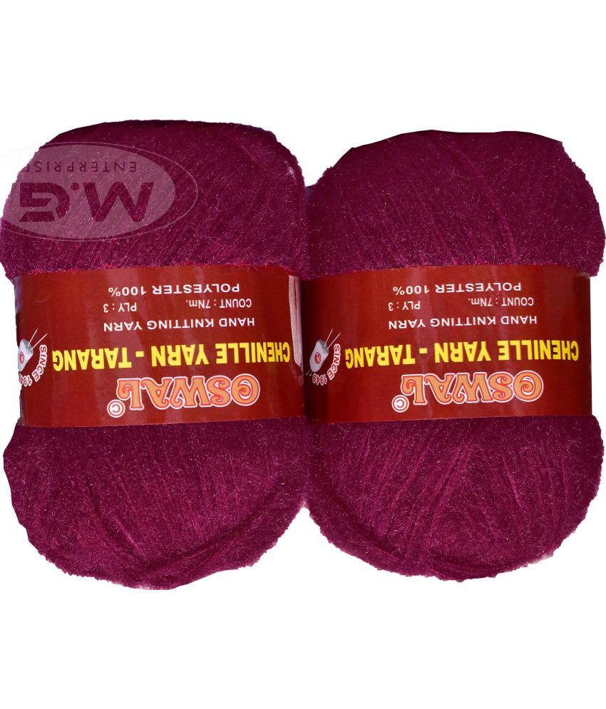     			Knitting Wool Yarn, Soft Tarang Feather Wool Ball Deep Rose 300 gm  Best Used with Knitting Needles, Soft Tarang Wool Crochet NeedlesWool Yarn for Knitting