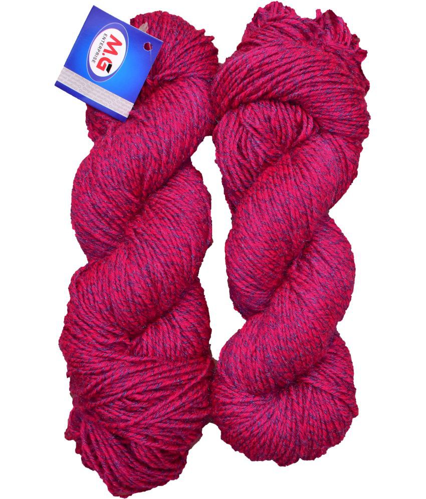     			Knitting Yarn Fusion Soft Wool, Magenta 200 gm  Best Used with Knitting Needles, Crochet Needles Wool Yarn for Knitting.