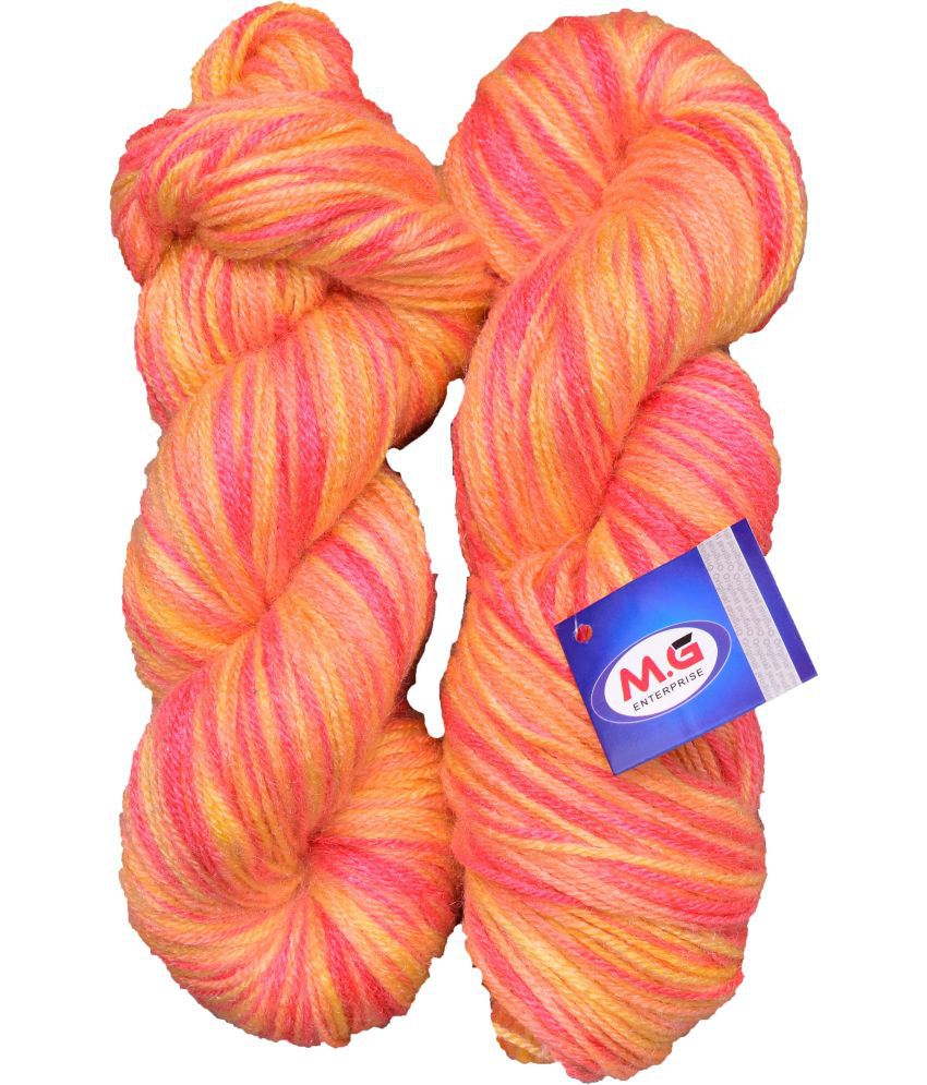     			Knitting Yarn Multi Wool, Orange 200 gm  Best Used with Knitting Needles, Crochet Needles Wool Yarn for Knitting.