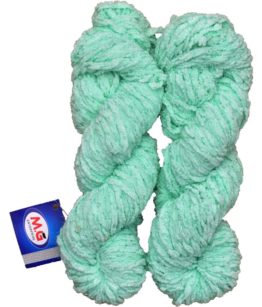     			Knitting Yarn Puff Knitting Yarn Thick Chunky Wool, Extra Soft Thick Sea Green 200 gm  Best Used with Knitting Needles, Crochet Needles Wool Yarn for Knitting.