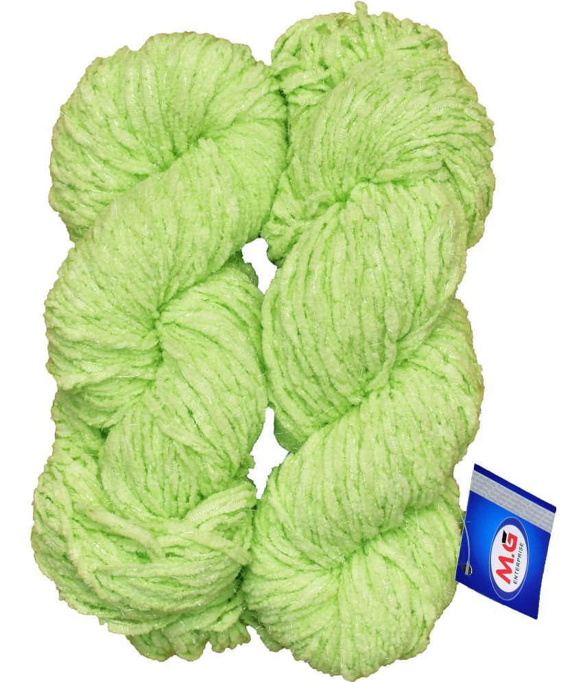     			Knitting Yarn Puff Knitting Yarn Thick Chunky Wool, Extra Soft Thick Grape Green 200 gm  Best Used with Knitting Needles, Crochet Needles Wool Yarn for Knitting.