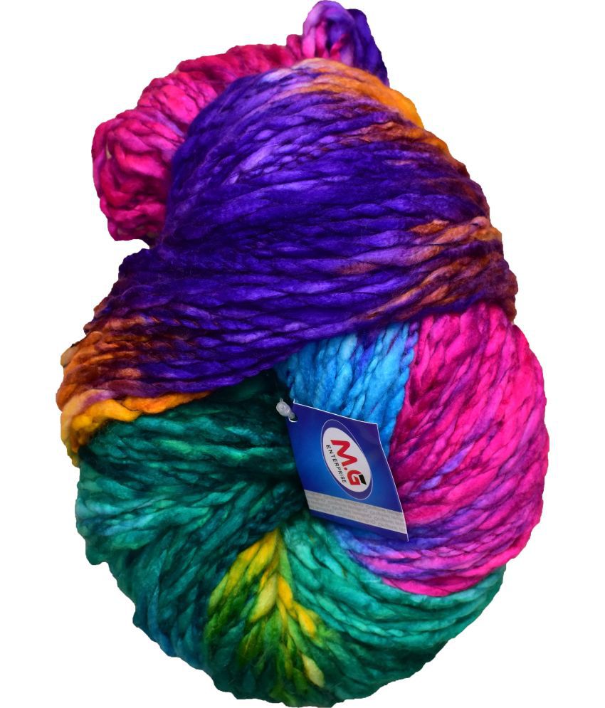     			Knitting Yarn Sumo Knitting Yarn Thick Chunky Wool, Extra Soft Thick Rainbow 400 gm  Best Used with Knitting Needles, Crochet Needles Wool Yarn for Knitting.