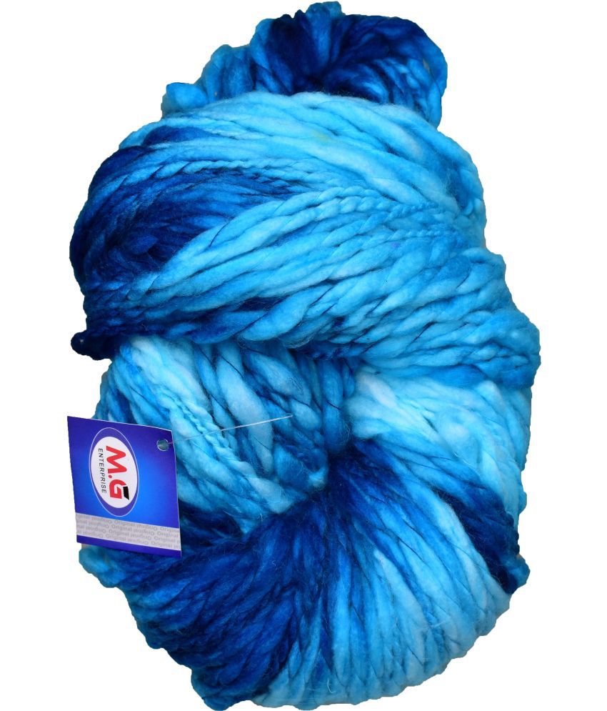     			Knitting Yarn Sumo Knitting Yarn Thick Chunky Wool, Extra Soft Thick Blue 200 gm  Best Used with Knitting Needles, Crochet Needles Wool Yarn for Knitting.