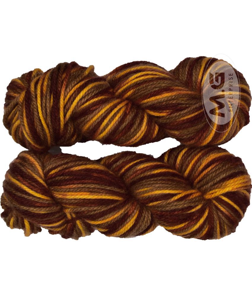     			Knitting Yarn Thick Chunky Wool, Varsha Deep Mustard Mix 400 gm  Best Used with Knitting Needles, Crochet Needles Wool Yarn for Knitting. By Oswal  I
