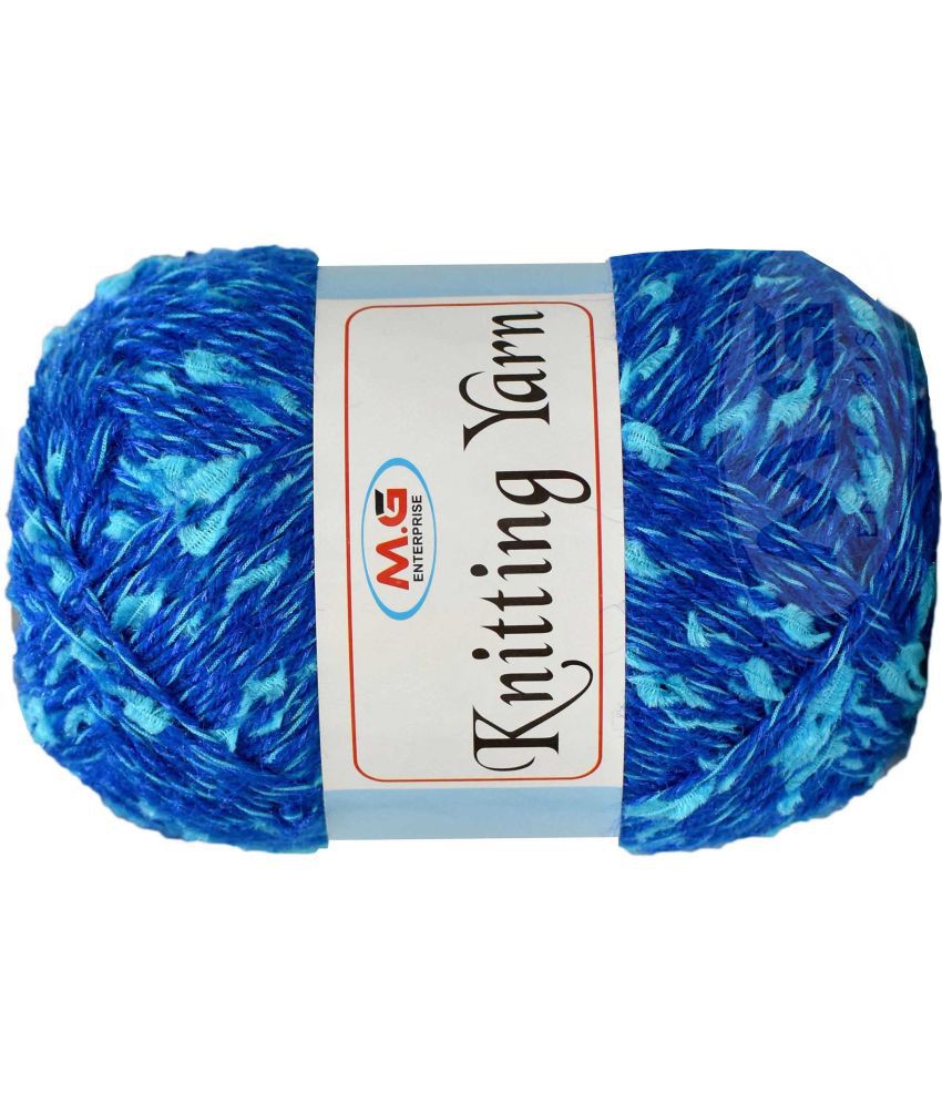     			Knitting Yarn Thick Chunky Wool  Blue Mix 300 gm Knitting Needles. Art-HID