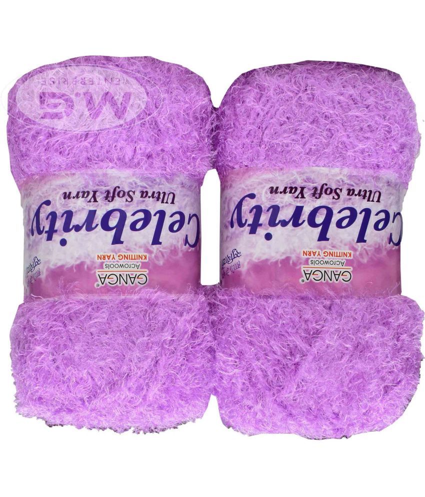     			Knitting Yarn Thick Chunky Wool, Celebrity Purple 500 gm  Best Used with Knitting Needles, Crochet Needles Wool Yarn for Knitting, With Needle.- F GA