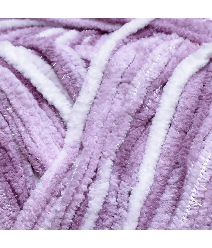     			Knitting Yarn Thick Chunky Wool, Blanket Purple Mix  WL 600 gm